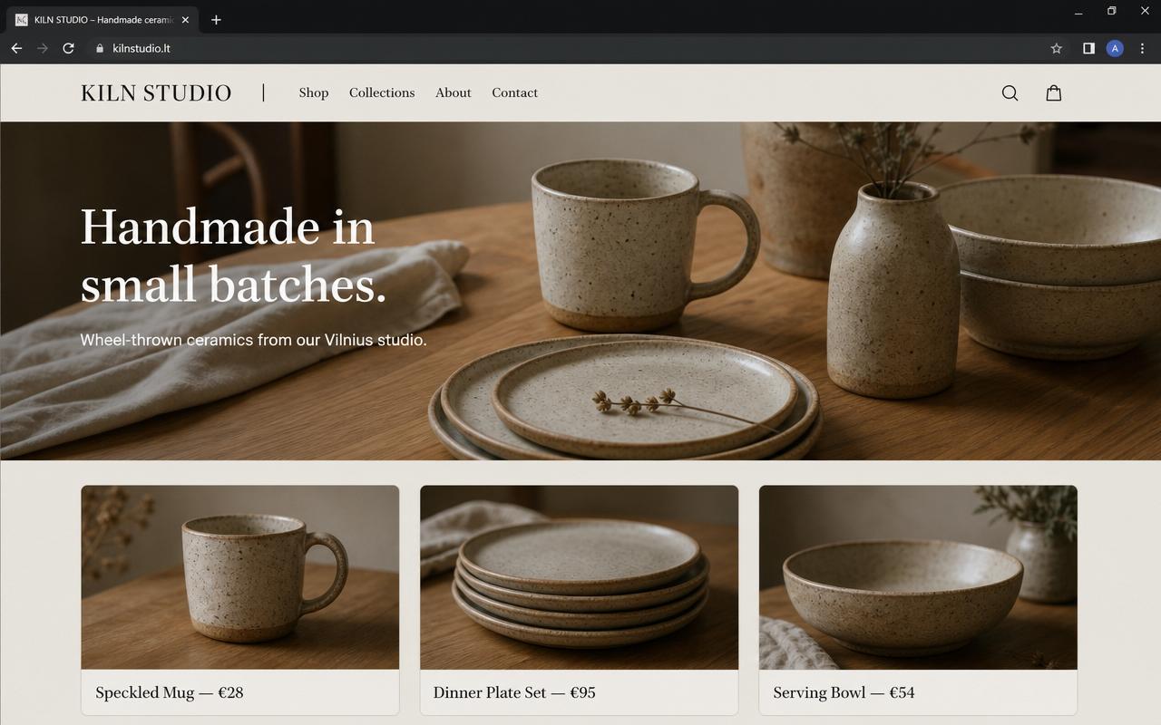 Rankų darbo keramika website example