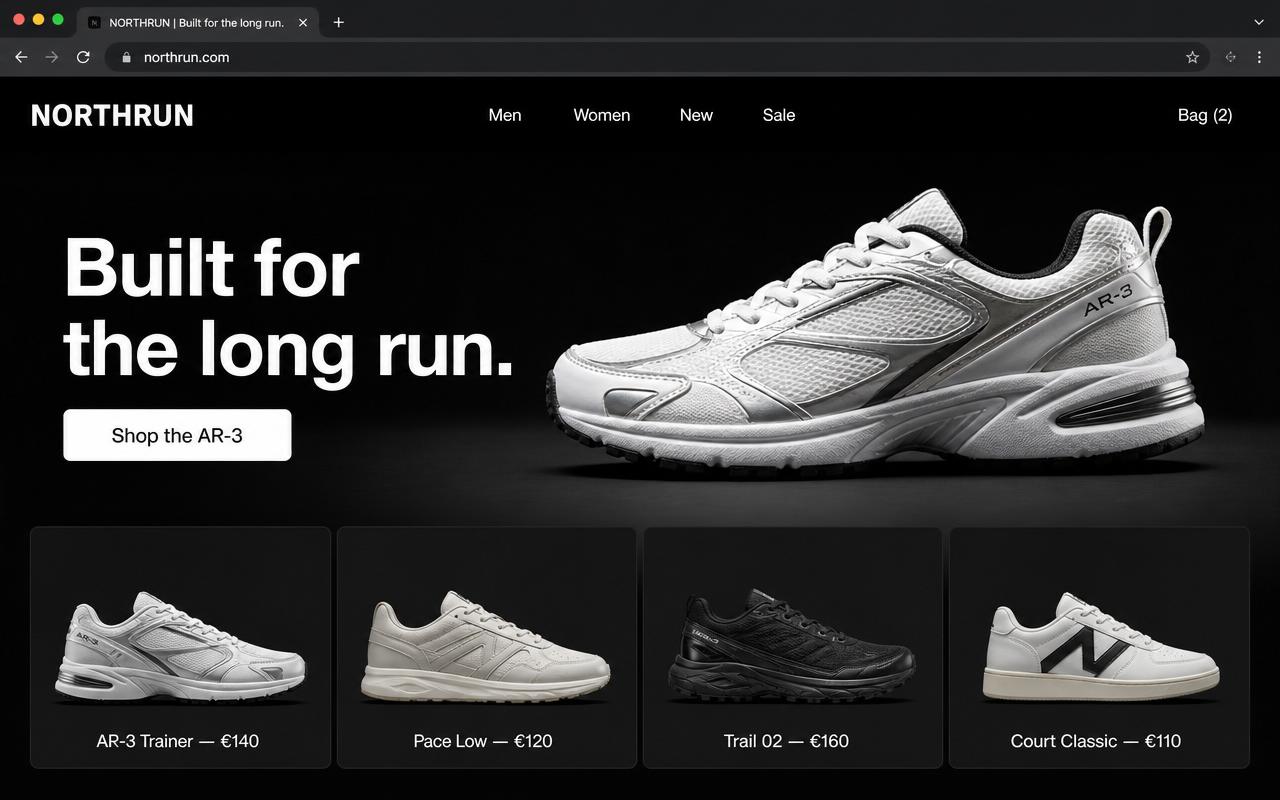 Sportbačių parduotuvė website example